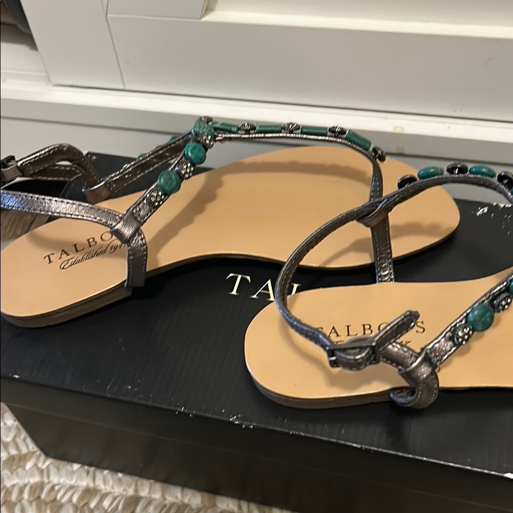 Talbots Green Beaded Sandals - Picture 4 of 5